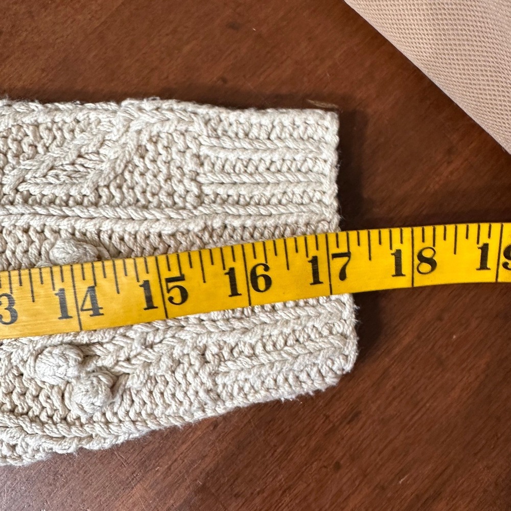 Ann Taylor VTGE Sweater Size SM Cream Silk Cotton Cable Popcorn Knit Crew Neck - Picture 11 of 11